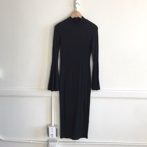 Black midi Bodycon dress with Claire’s sleeves